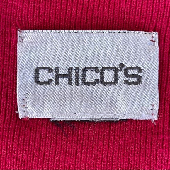 Chico's LIghtweight V-Neck Long Sleeve Sweater Red - Size 8 - Picture 2 of 6